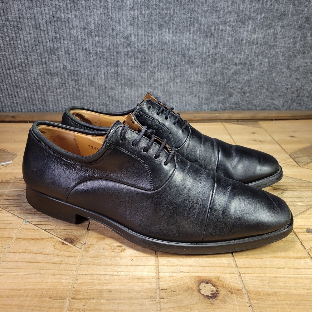 MAGNANNI Federico Black Leather CapToe Oxford Dress Shoes Men's Size 9D Spain